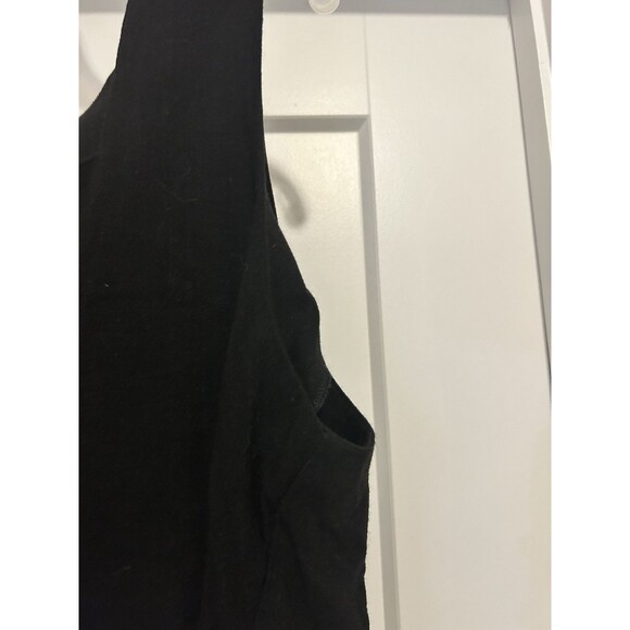 Perfectshe Relaxed Black Sleeveless Crop Top Tank Size XL Linen Blend Boxy Fit - Picture 3 of 6